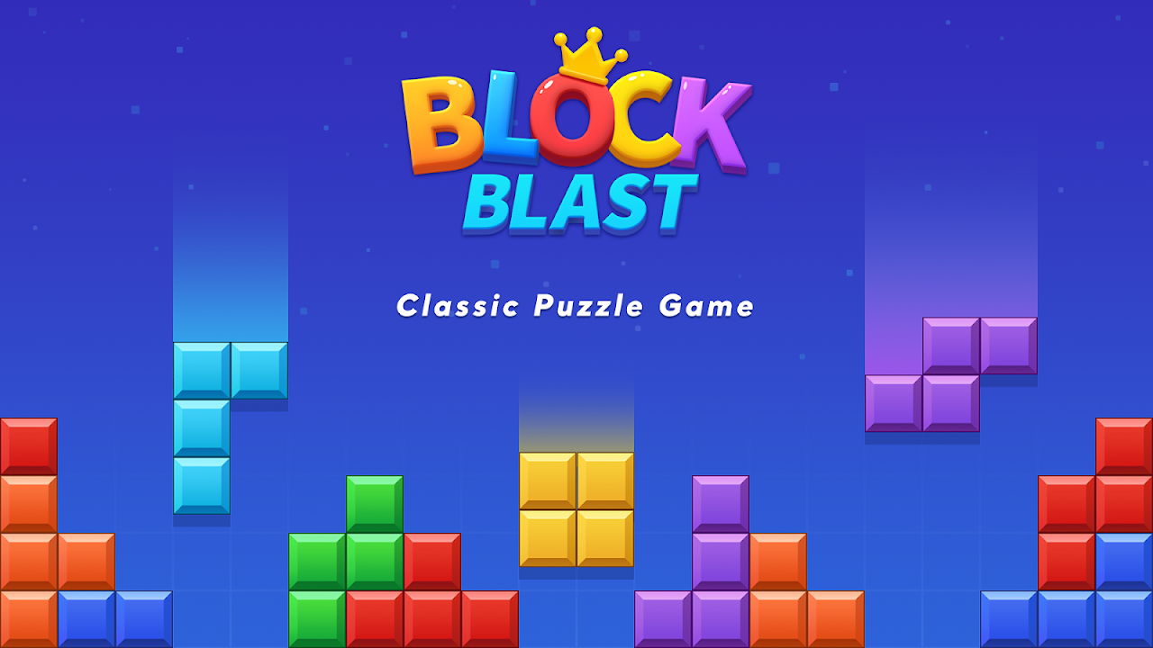 Block Blast! Colorful blocks fit together on a grid in the addictive puzzle game Block Blast!.